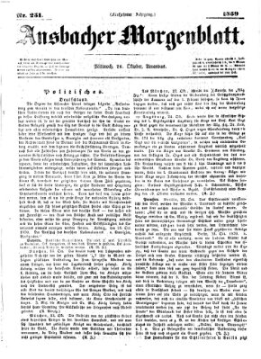 Ansbacher Morgenblatt Mittwoch 26. Oktober 1859