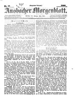 Ansbacher Morgenblatt Freitag 20. Januar 1860