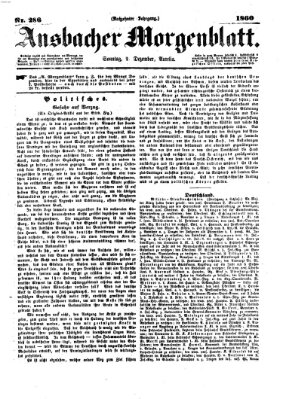Ansbacher Morgenblatt Sonntag 2. Dezember 1860
