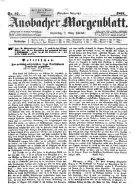 Ansbacher Morgenblatt Donnerstag 7. März 1861