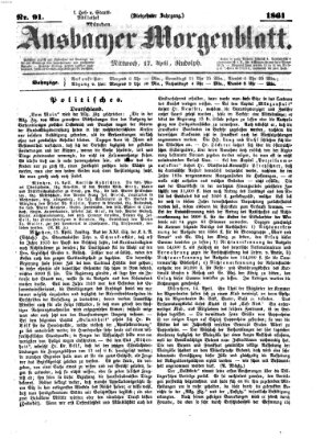 Ansbacher Morgenblatt Mittwoch 17. April 1861