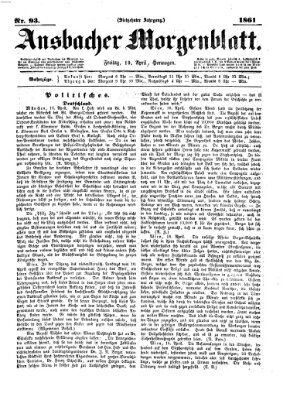 Ansbacher Morgenblatt Freitag 19. April 1861
