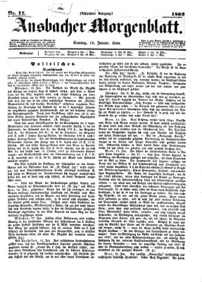 Ansbacher Morgenblatt Sonntag 19. Januar 1862