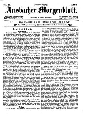 Ansbacher Morgenblatt Donnerstag 6. März 1862