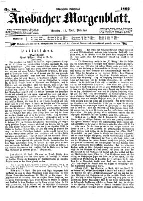 Ansbacher Morgenblatt Sonntag 13. April 1862