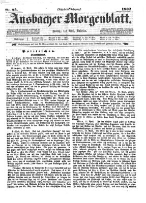 Ansbacher Morgenblatt Freitag 18. April 1862