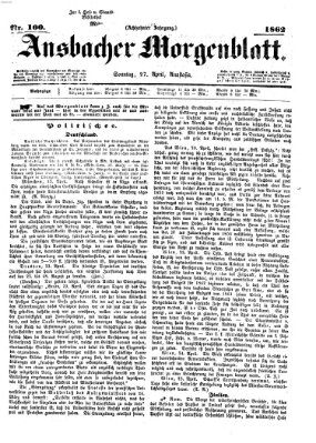 Ansbacher Morgenblatt Sonntag 27. April 1862
