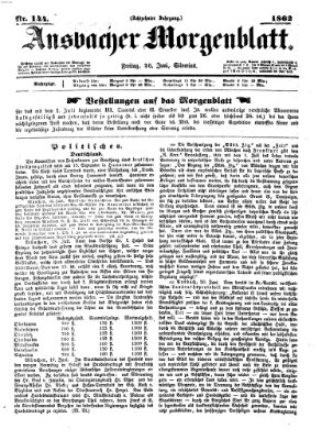 Ansbacher Morgenblatt Freitag 20. Juni 1862