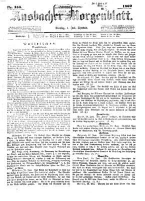 Ansbacher Morgenblatt Dienstag 1. Juli 1862