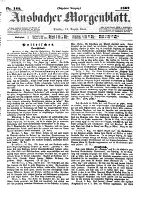 Ansbacher Morgenblatt Dienstag 12. August 1862