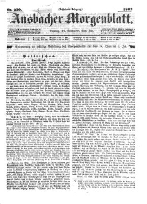 Ansbacher Morgenblatt Sonntag 28. September 1862