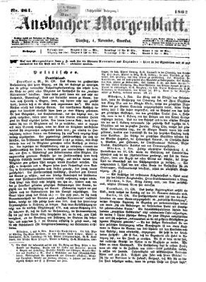 Ansbacher Morgenblatt Dienstag 4. November 1862