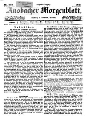 Ansbacher Morgenblatt Mittwoch 5. November 1862