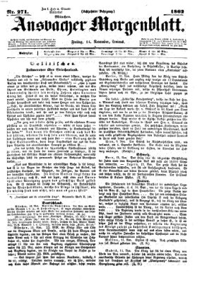 Ansbacher Morgenblatt Freitag 14. November 1862