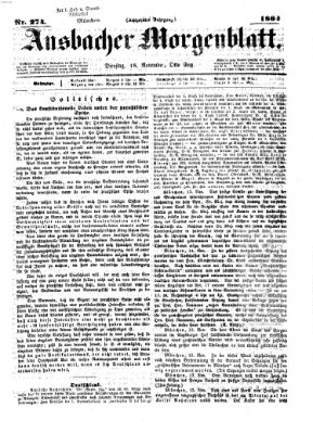 Ansbacher Morgenblatt Dienstag 18. November 1862