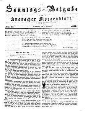 Ansbacher Morgenblatt Sonntag 9. November 1862