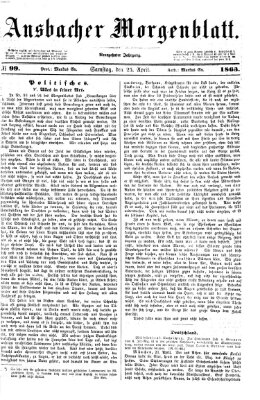 Ansbacher Morgenblatt Samstag 25. April 1863