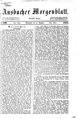 Ansbacher Morgenblatt Mittwoch 12. August 1863