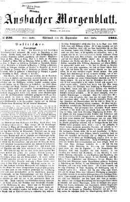 Ansbacher Morgenblatt Mittwoch 23. September 1863