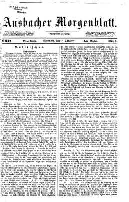 Ansbacher Morgenblatt Mittwoch 7. Oktober 1863