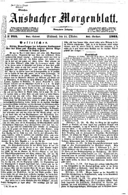 Ansbacher Morgenblatt Mittwoch 14. Oktober 1863