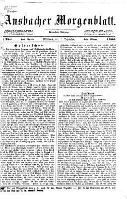Ansbacher Morgenblatt Mittwoch 2. Dezember 1863