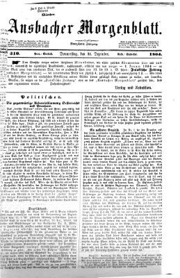 Ansbacher Morgenblatt Donnerstag 31. Dezember 1863