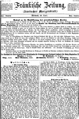 Fränkische Zeitung (Ansbacher Morgenblatt) Mittwoch 20. April 1864
