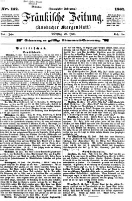 Fränkische Zeitung (Ansbacher Morgenblatt) Dienstag 28. Juni 1864