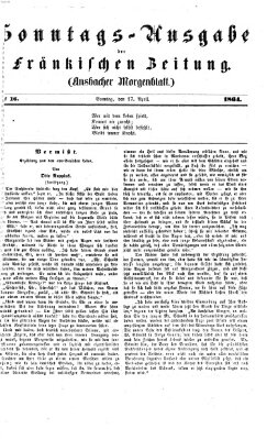 Fränkische Zeitung (Ansbacher Morgenblatt) Sonntag 17. April 1864