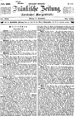 Fränkische Zeitung (Ansbacher Morgenblatt) Freitag 2. September 1864