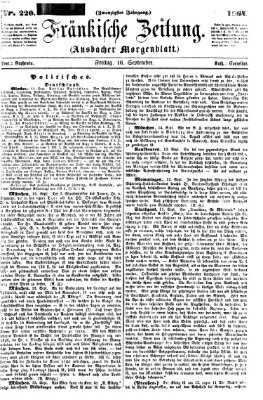 Fränkische Zeitung (Ansbacher Morgenblatt) Freitag 16. September 1864