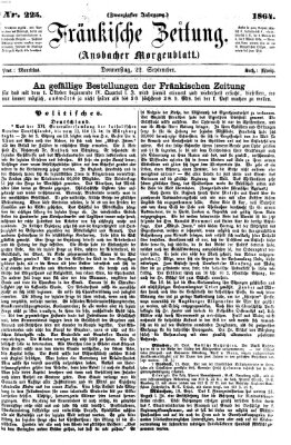 Fränkische Zeitung (Ansbacher Morgenblatt) Donnerstag 22. September 1864