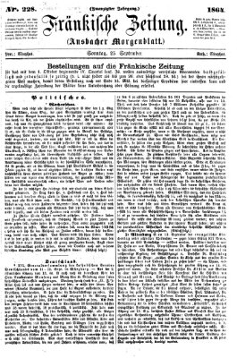 Fränkische Zeitung (Ansbacher Morgenblatt) Sonntag 25. September 1864