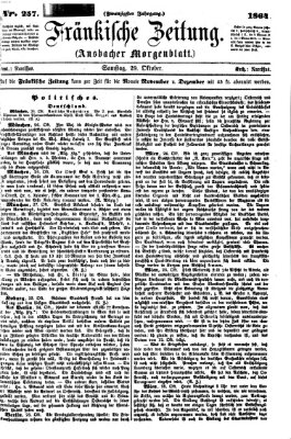 Fränkische Zeitung (Ansbacher Morgenblatt) Samstag 29. Oktober 1864