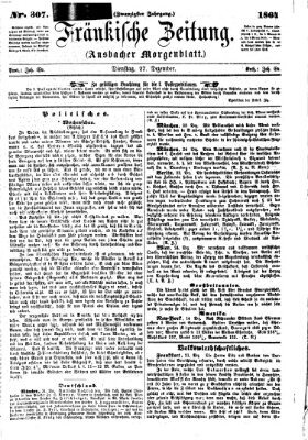 Fränkische Zeitung (Ansbacher Morgenblatt) Dienstag 27. Dezember 1864
