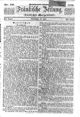 Fränkische Zeitung (Ansbacher Morgenblatt) Donnerstag 21. Juni 1866