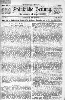 Fränkische Zeitung (Ansbacher Morgenblatt) Donnerstag 29. November 1866