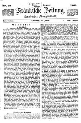 Fränkische Zeitung (Ansbacher Morgenblatt) Donnerstag 24. Januar 1867