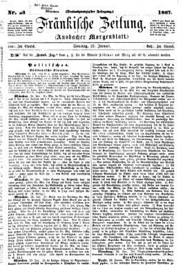 Fränkische Zeitung (Ansbacher Morgenblatt) Sonntag 27. Januar 1867