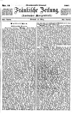 Fränkische Zeitung (Ansbacher Morgenblatt) Mittwoch 27. März 1867