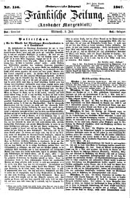 Fränkische Zeitung (Ansbacher Morgenblatt) Mittwoch 3. Juli 1867