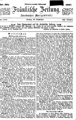 Fränkische Zeitung (Ansbacher Morgenblatt) Freitag 20. September 1867