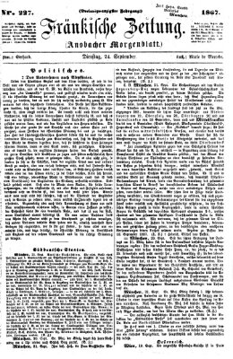 Fränkische Zeitung (Ansbacher Morgenblatt) Dienstag 24. September 1867