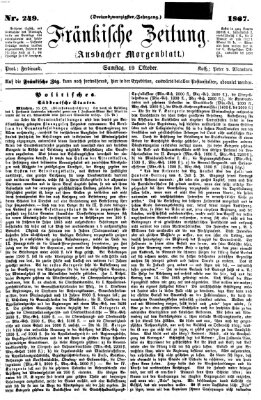 Fränkische Zeitung (Ansbacher Morgenblatt) Samstag 19. Oktober 1867