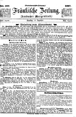 Fränkische Zeitung (Ansbacher Morgenblatt) Dienstag 17. Dezember 1867