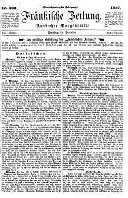 Fränkische Zeitung (Ansbacher Morgenblatt) Samstag 21. Dezember 1867