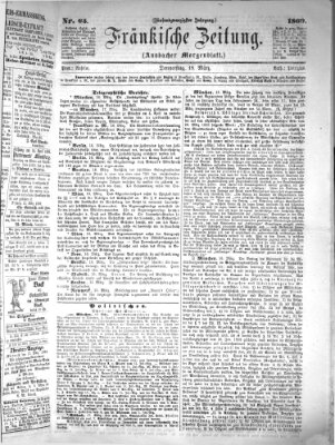 Fränkische Zeitung (Ansbacher Morgenblatt) Donnerstag 18. März 1869
