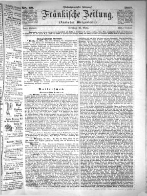 Fränkische Zeitung (Ansbacher Morgenblatt) Dienstag 23. März 1869