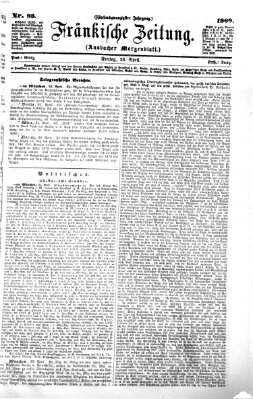 Fränkische Zeitung (Ansbacher Morgenblatt) Freitag 23. April 1869